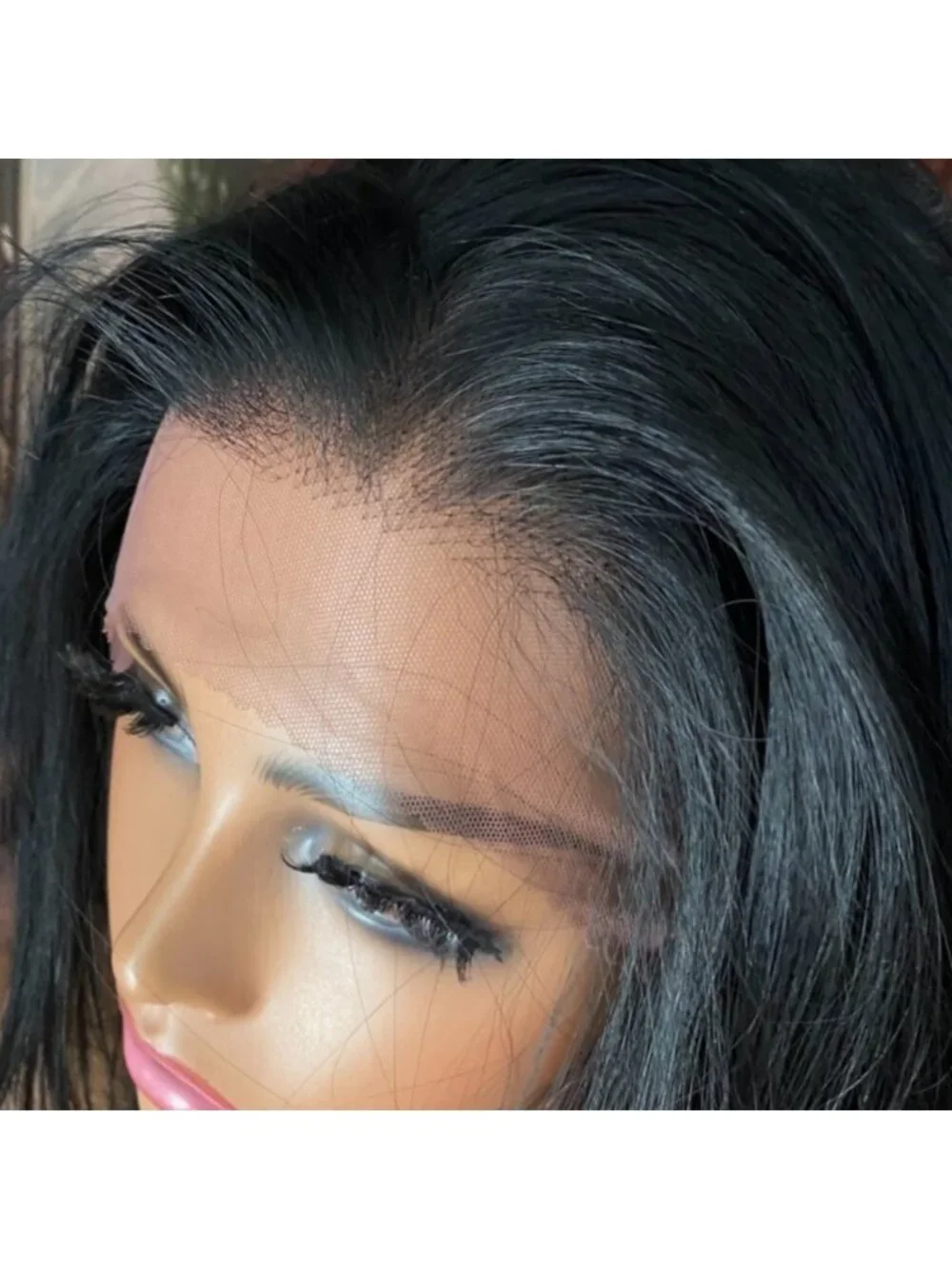 NEW! Free part Lace Front Wig - black angled bob